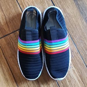 Rainbow Stripe Athletic Shoes